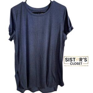 Tek Gear Blue T-Shirt Women's Large with Cuffed Sleeves